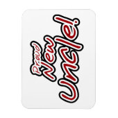 新しい誇りを持った叔父の赤と黒の文字ギフト マグネット (縦)