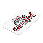 新しい誇りを持った叔父の赤と黒の文字ギフト マグネット (左側)