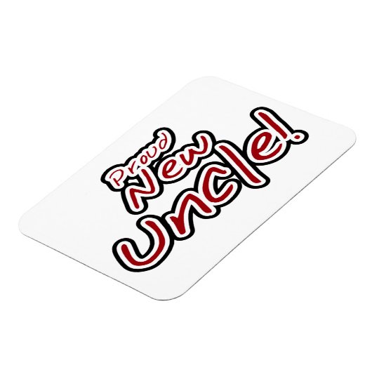 新しい誇りを持った叔父の赤と黒の文字ギフト マグネット (左側)