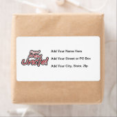 新しい誇りを持った叔父の赤と黒の文字ギフト ラベル (インサイチュ)