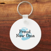 新しい誇りを持った大間男の赤ちゃんの足跡 キーホルダー (正面)