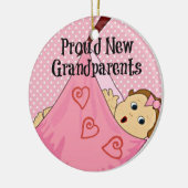 新しい誇りを持った祖父母 – ピンク セラミックオーナメント (左)