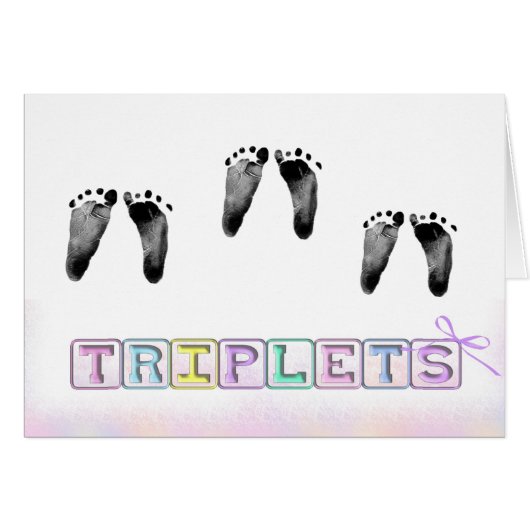 新しい誕生三つ子の足跡 (正面横)
