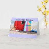 新しい誕生日に「13番目の10代の若者」 カード (黄色い花)