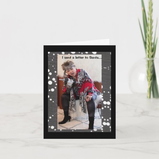 新しい誕生日の服をサンタさんに手紙で頼んだ カード (正面)