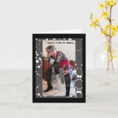 新しい誕生日の服をサンタさんに手紙で頼んだ カード (黄色い花)