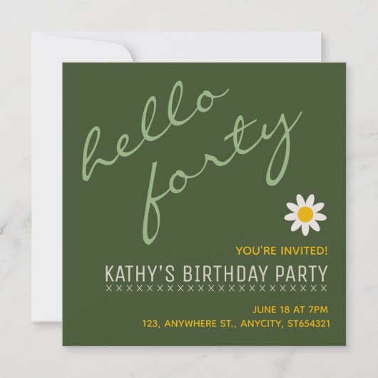 新しい誕生日パーティーの招待状 | オーダーメイドのカード 招待状 (正面)