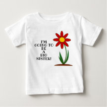 新しい赤ちゃんのお姉さんフラワートドラーTシャツ