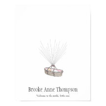 新しい赤ちゃんの指紋風船のゲストブック - ピンク