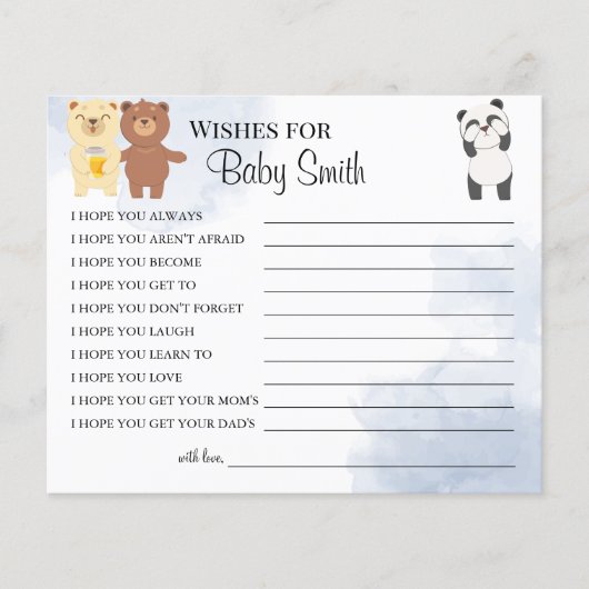 新しい赤ちゃんの森のベイビーシャワーのカード ご希望を チラシ (正面)