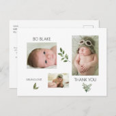 新しい赤ちゃんの現代的な感謝のポストカード - 3枚の写真 ポストカード (正面/裏面)