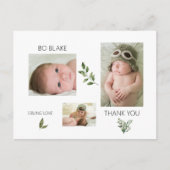 新しい赤ちゃんの現代的な感謝のポストカード - 3枚の写真 ポストカード (正面)