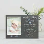 新しい赤ちゃんの男の子の発表/感謝カード 案内状 (スタンド正面)