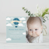 新しい赤ちゃんの男の子の発表/感謝カード 案内状 (スタンド正面)