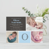 新しい赤ちゃんの男の子の発表/感謝カード 案内状 (スタンド正面)