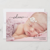 新しい赤ちゃんの誕生おめでとう！　写真付きの出産報告 シーズンカード (正面)