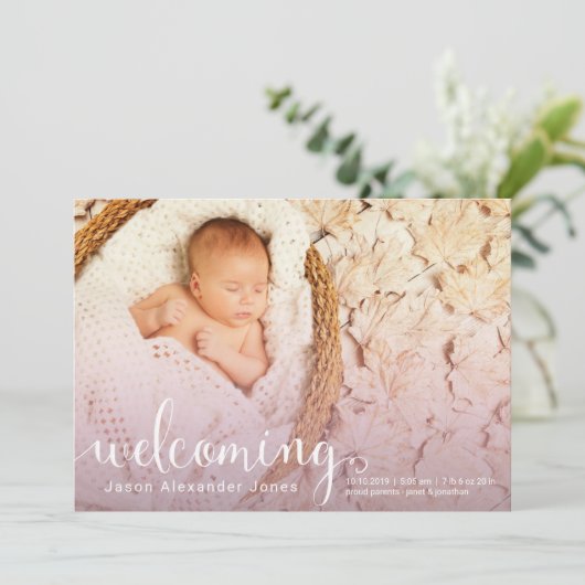 新しい赤ちゃんの誕生のお知らせ 案内状 (スタンド正面)