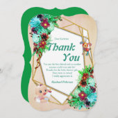 新しい赤ちゃんへの感謝のカード 招待状 (正面/裏面)