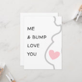 新しい赤ちゃん/妊娠中の私たち と バンプ 愛してるよ かわいい カード (正面/裏面インサイチュ)