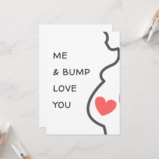 新しい赤ちゃん/妊娠中の私たち 私たちの小さなふたえちゃんが愛してるよ カード (正面/裏面インサイチュ)