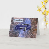 新しい車おめでとうカードスポーツモデル カード (黄色い花)