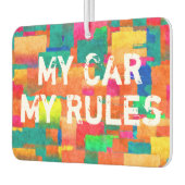 新しい車のギフト。メッセージカラフル付きパターン カーエアーフレッシュナー (左)