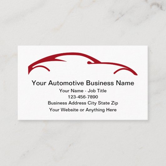 新しい車のビジネスプロファイルカード 名刺 (正面)
