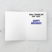 新しい車のユーモアのあるなバースデー・カード カード (内部)