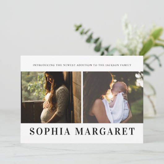 新しい追加フォト誕生のご紹介 案内状 (スタンド正面)