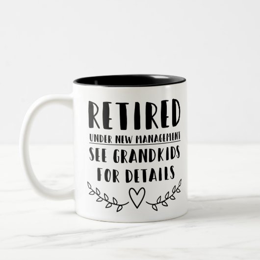 新しい退職した管理下に ツートーンマグカップ (左)