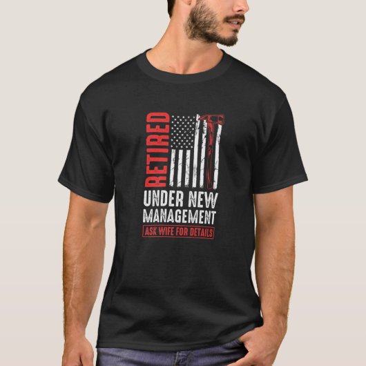 新しい退職した管理妻の下で詳細シン Tシャツ (正面)