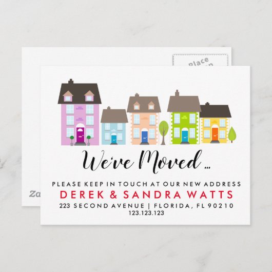 新しい通りカラフルハウスの住所 案内ポストカード (正面/裏面)