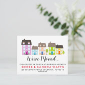 新しい通り カラフルな家 ビジネス住所 案内ポストカード (スタンド正面)