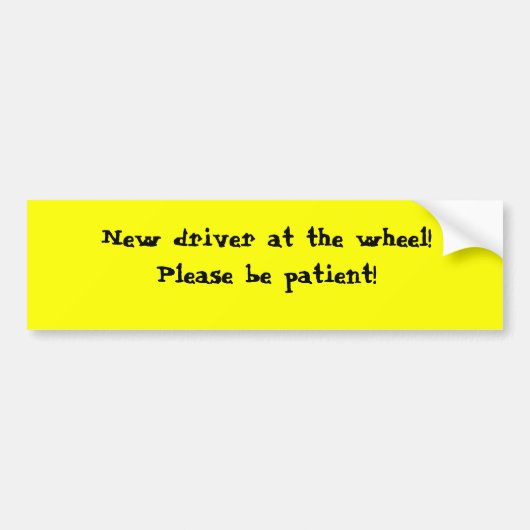 新しい運転者のバンパーステッカー バンパーステッカー (正面)