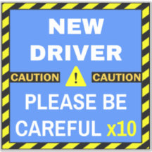 新しい運転者安全標識（注意）青