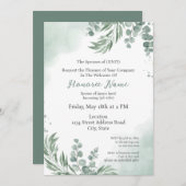 新しい配偶者ウェルカムデジタルダウンロード水色 招待状 (正面/裏面)