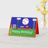 新しい野球のハッピーバースデーカード カード (黄色い花)