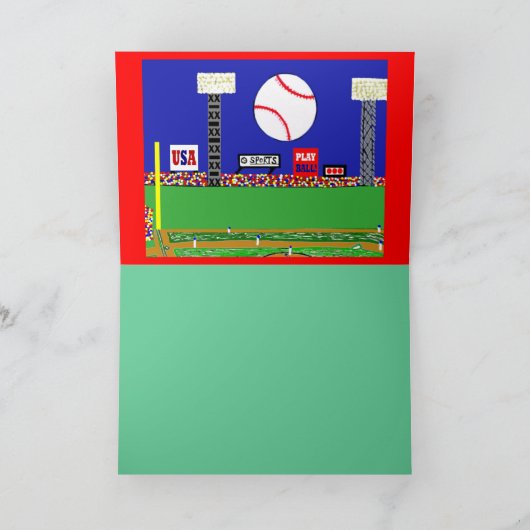 新しい野球のバースデー・カードはギフトを遊ばします カード (内部)