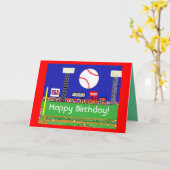 新しい野球のバースデー・カードはギフトを遊ばします カード (黄色い花)