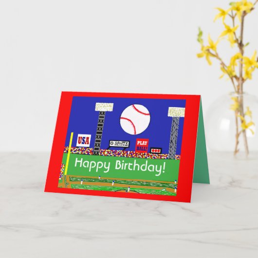 新しい野球のバースデー・カードはギフトを遊ばします カード (黄色い花)