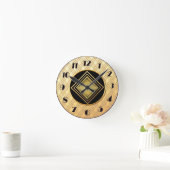 新しい金ゴールドとブラックアールデコスタイル ラウンド壁時計 (ホーム)