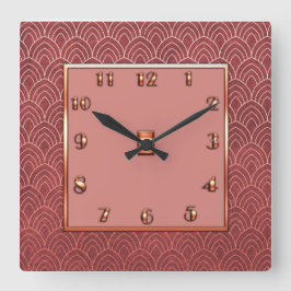 新しい銅スタイルアールデコ スクエア壁時計