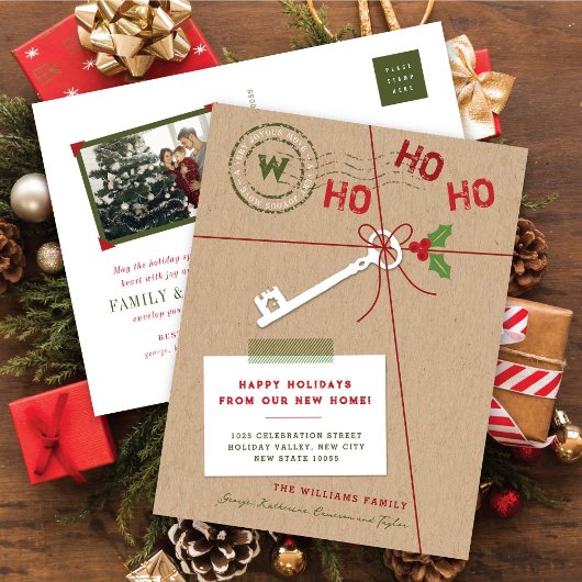 新しい鍵休日の引越し案内はがき シーズンポストカード