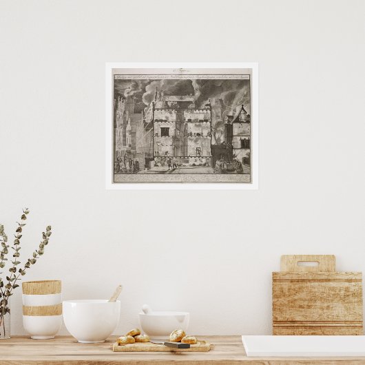 新しい長い消防用ホースがいかに可能かを示すイラストレーション ポスター (キッチン)