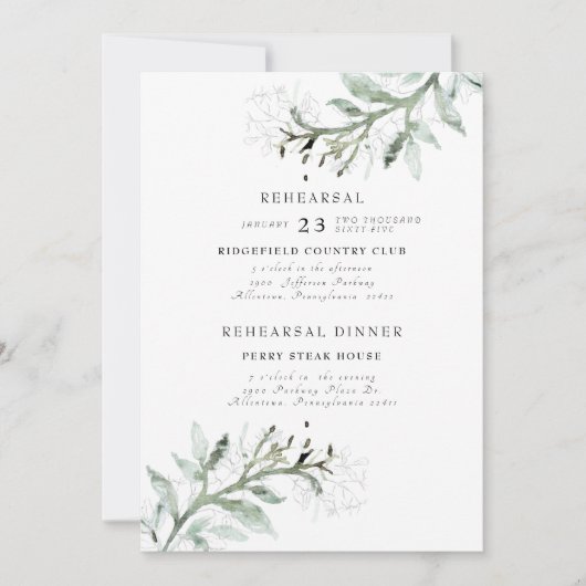 新しい開始ウォーターカラーリハーサル招待状 招待状 (正面)