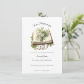 新しい開始ブライダルシャワーフローラオープンブック 招待状 (スタンド正面)