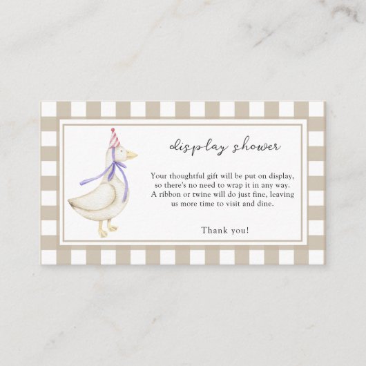 新しい間抜けガチョウ – ディスプレイシャワーカード エンクロージャーカード (正面)