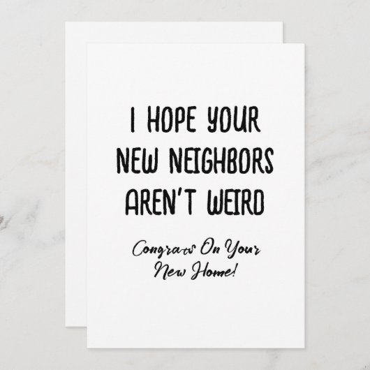 新しい隣人が来ないといいな、風変わりギフトおもしろい シーズンカード (正面/裏面)