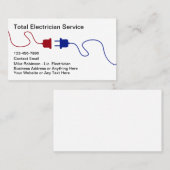 新しい電気技師の名刺（赤い白と青） 名刺 (正面/裏面)