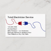 新しい電気技師の名刺（赤い白と青） 名刺 (正面)